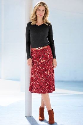 Women’s Jersey Flare Midi Skirt